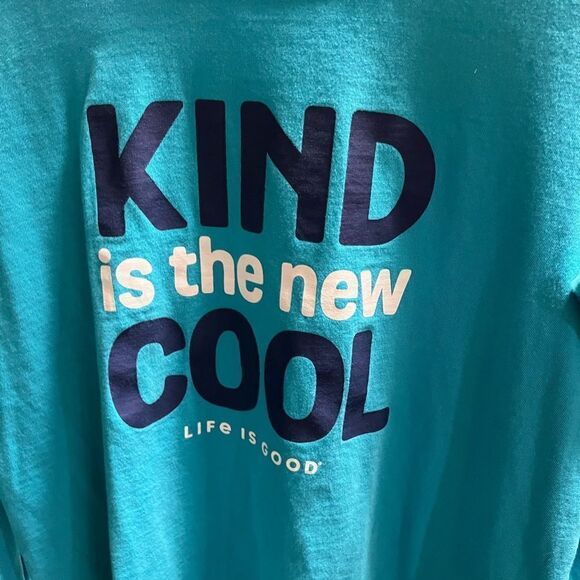 If Life is Good Blue Long Sleeve Shirt “ Kind Is The New Cool”  Medium #094 - Picture 2 of 6
